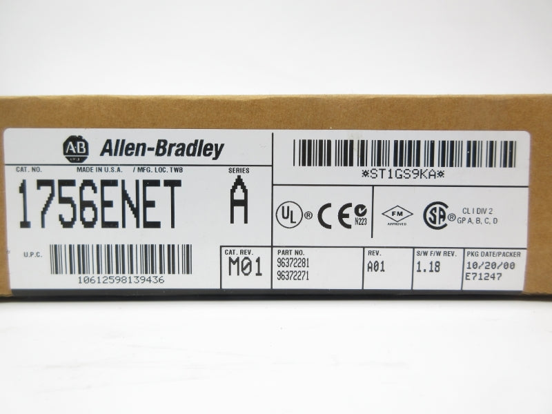 ALLEN BRADLEY 1756-ENET SER. A F/W 1.18 DATE: 2000 NSFS