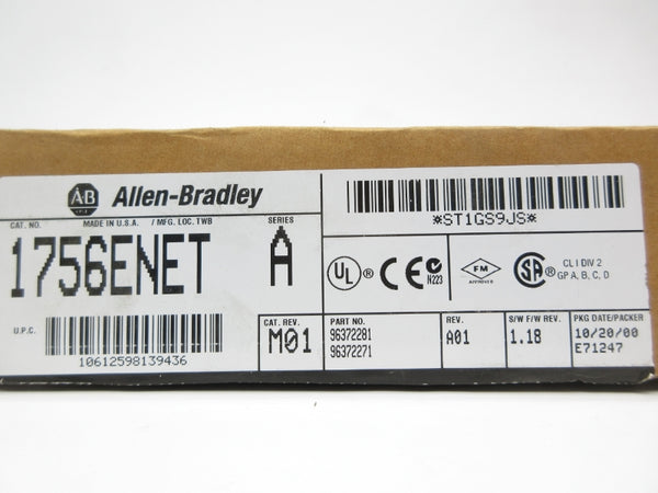 ALLEN BRADLEY 1756-ENET SER. A F/W 1.18 24VDC NSMP