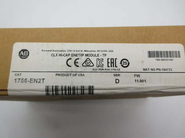 ALLEN BRADLEY 1756-EN2T SER. D F/W 11.001 DATE: 2019 NSFS