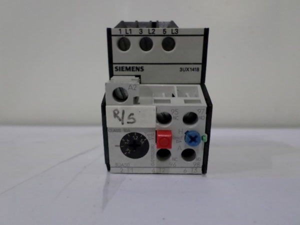 SIEMENS 3UA5000-1A OVERLOAD RELAY 1-1.6A w/ 3UX1418 TERMINAL BLOCK  UNMP