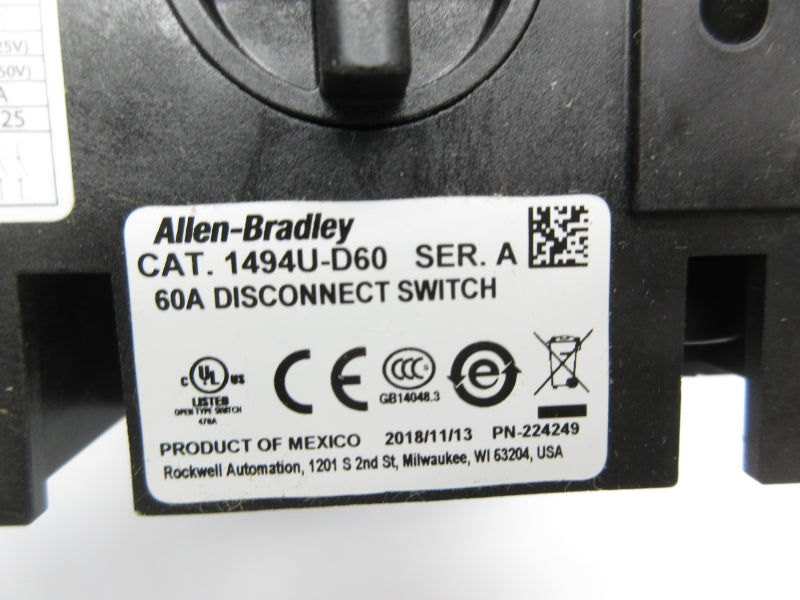 ALLEN BRADLEY 1494U-D60 SER. A 60A NSNP
