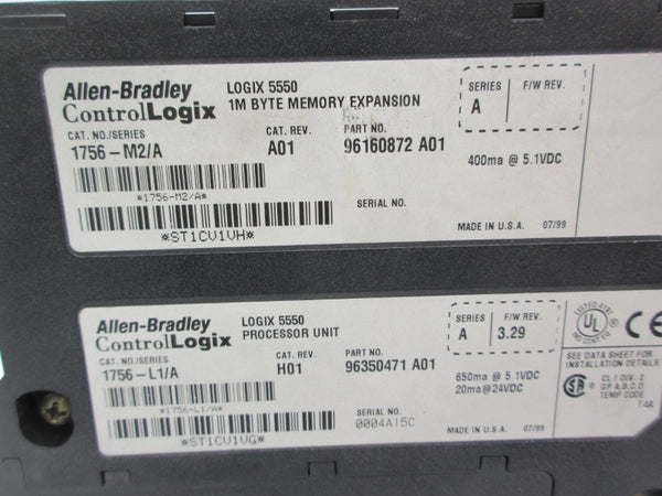 ALLEN BRADLEY 1756-L1 SER. A F/W 3.29 5.1VDC NSNP
