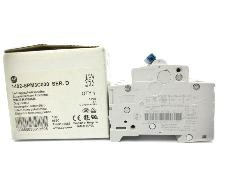 ALLEN BRADLEY 1492-SPM3C030 SER. D 277VAC 3A NSMP