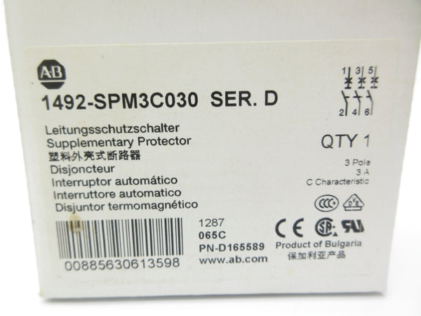 ALLEN BRADLEY 1492-SPM3C030 SER. D 277VAC 3A NSMP