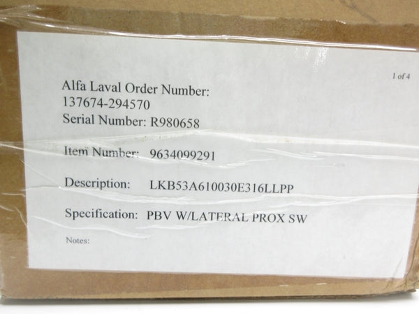 ALFA LAVAL LKB53A610030E316LLPP NSFS