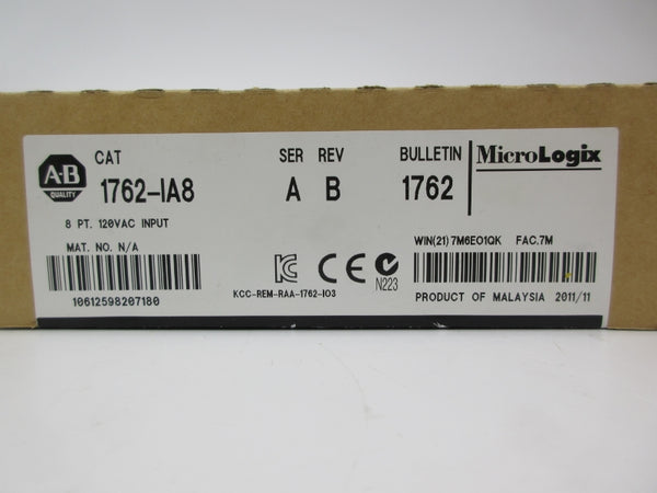 ALLEN BRADLEY 1762-IA8 SER. A 120VAC DATE: 2011 NSFS