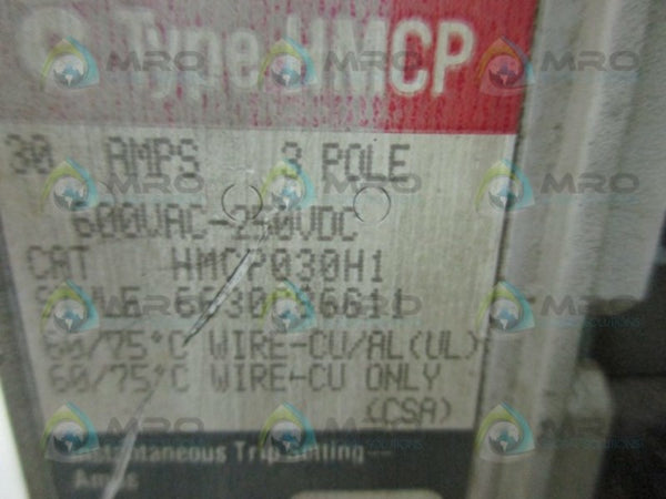 CUTLER HAMMER HMCP030H1 CIRCUIT BREAKER (AS PICTURED)  UNMP