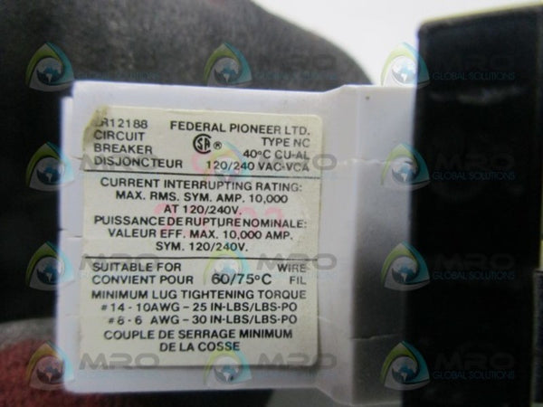 FEDERAL PIONEER NC215 CIRCUIT BREAKER  UNMP