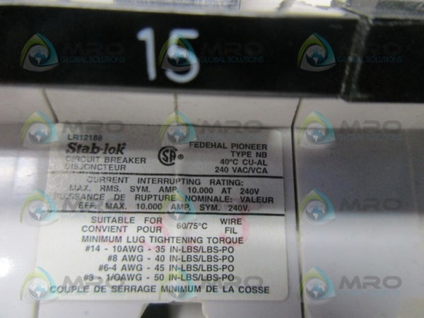 FEDERAL PIONEER NB315 CIRCUIT BREAKER  UNMP