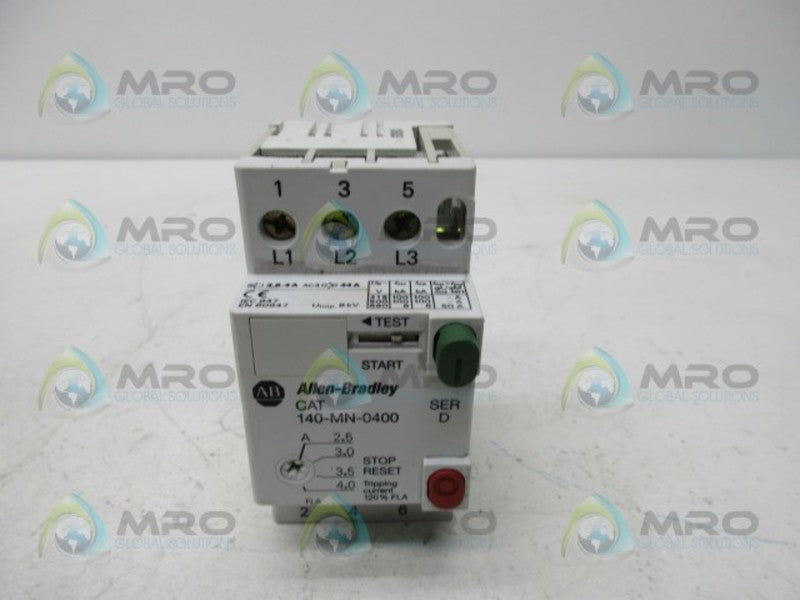 ALLEN BRADLEY 140-MN-0400 SER. D MANUAL STARTER 2.5-4.0A  UNMP