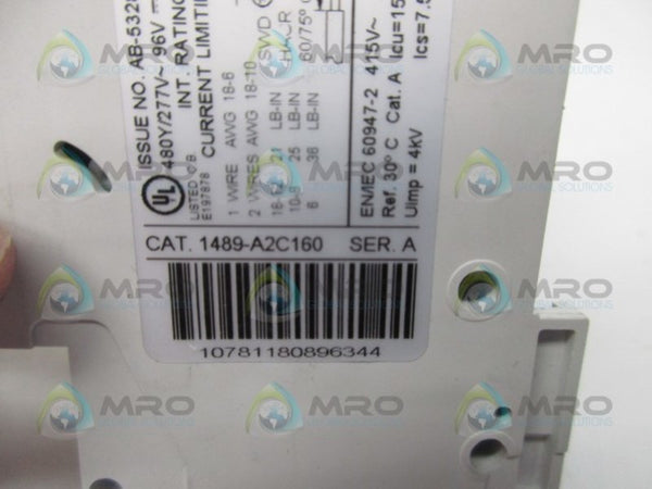 ALLEN BRADLEY 1489-A2C160 SER. A CIRCUIT BREAKER  NSMP