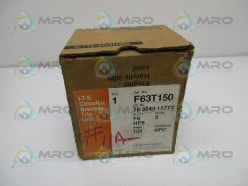SIEMENS F63T150 CIRCUIT BREAKER (IN BOX)  UNMP
