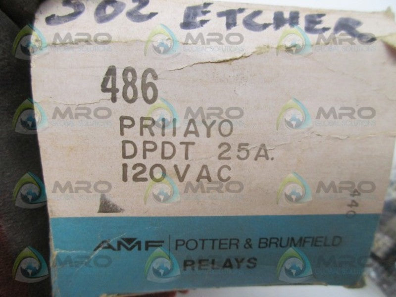 POTTER & BRUMFIELD PR11AY0-120VAC POWER RELAY  NSMP