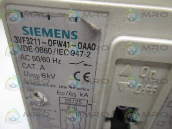 SIEMENS 3VF3211-0FW41-0AA0 CIRCUIT BREAKER  UNMP