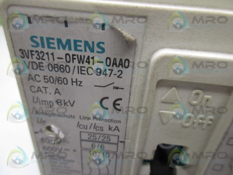 SIEMENS 3VF3211-0FW41-0AA0 CIRCUIT BREAKER  UNMP
