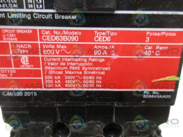 SIEMENS CED63B090 CIRCUIT BREAKER  UNMP