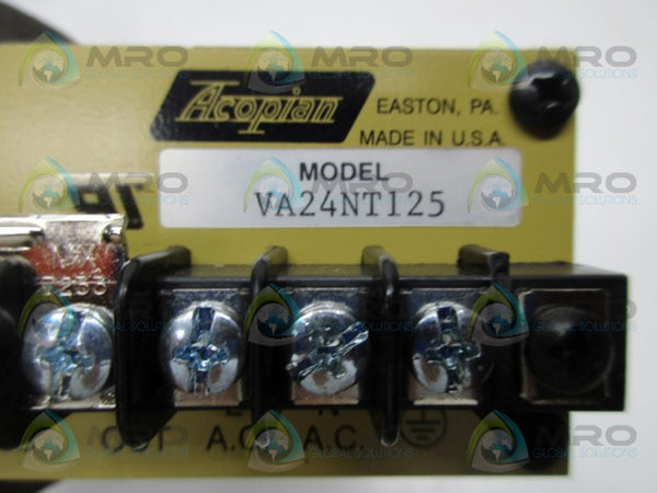 ACOPIAN VA24NT125 POWER SUPPLY (AS PICTURED)  UNMP