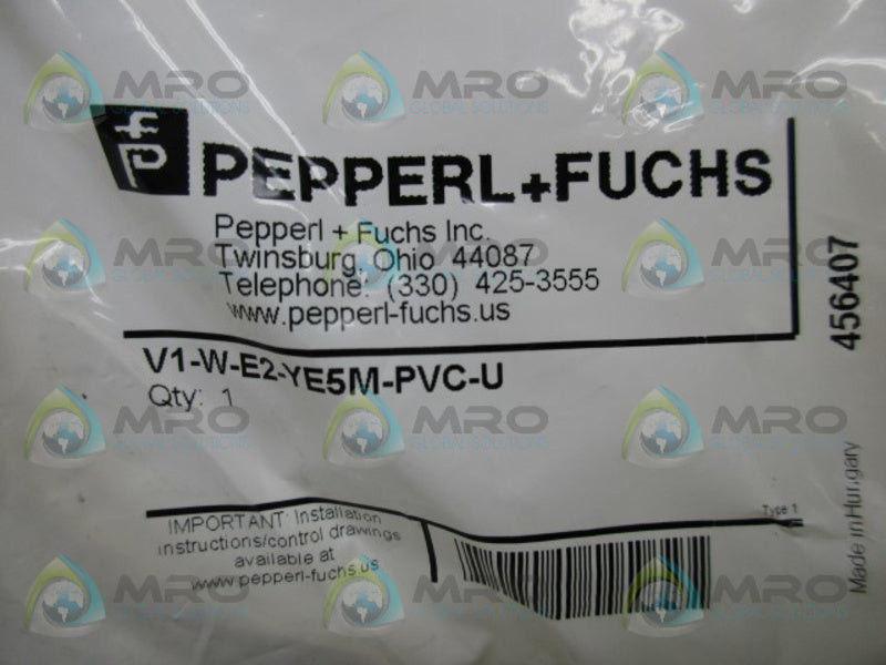 PEPPERL+FUCHS V1-W-E2-YE5M-PVC-U CABLE CONNECTOR  NSMP