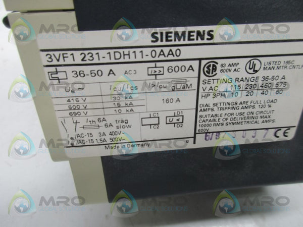 SIEMENS 3VF1231-1DH11-0AA0 CIRCUIT BREAKER  NSMP