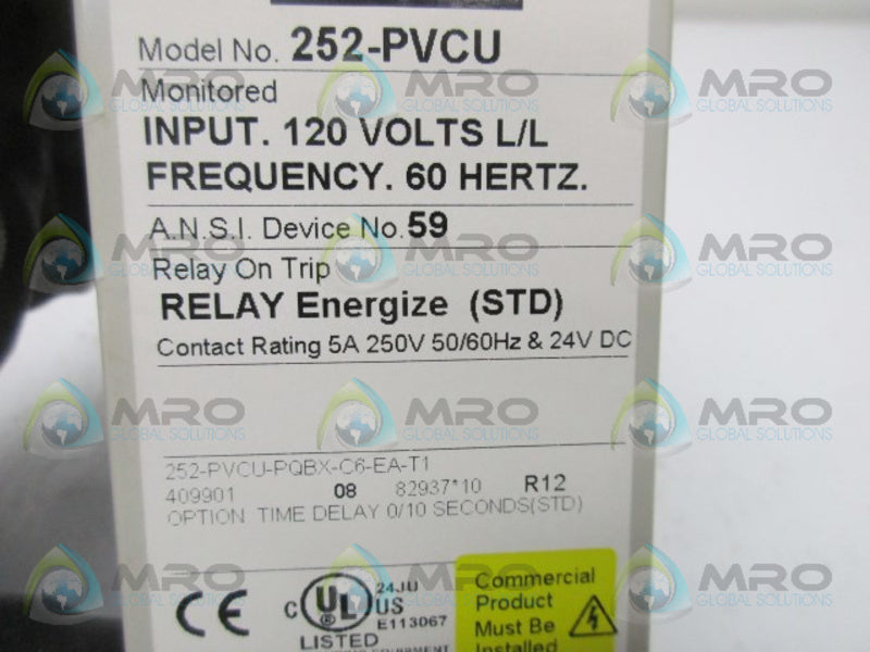 CROMPTON 252-PVCU-PQBX-C6-EA-T1 POWER TRIP RELAY  NSMP