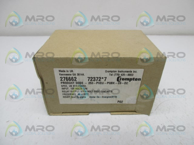 CROMPTON 252-PVEU-PQBX-C6-EC POWER TRIP RELAY  NSMP