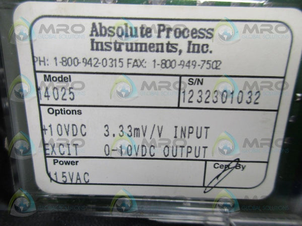 ABSOLUTE PROCESS INSTRUMENTS 14025  NSMP