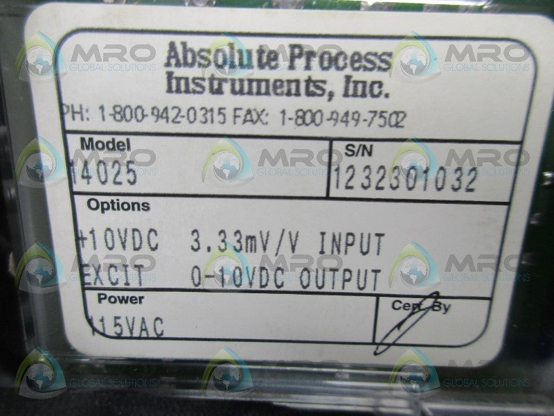 ABSOLUTE PROCESS INSTRUMENTS 14025  NSMP