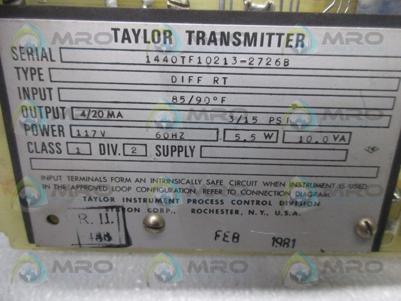TAYLOR INSTRUMENT 1440TF10213-2726B BOARD  UNMP