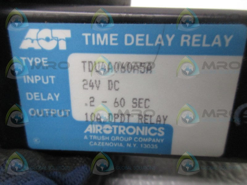 AIROTRONICS TDU4A060A5A TIME DELAY RELAY 24VDC .2-60 SEC.  NSMP