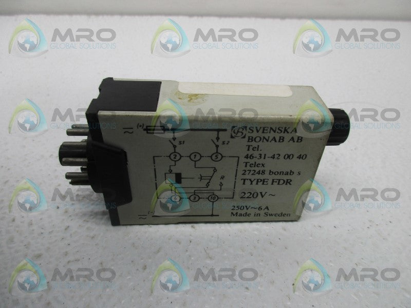 SVENSKA TYPE FDR TIME RELAY  UNMP