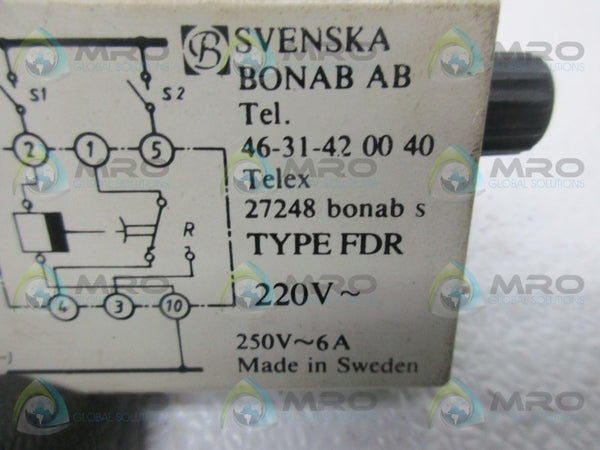SVENSKA TYPE FDR TIME RELAY  UNMP
