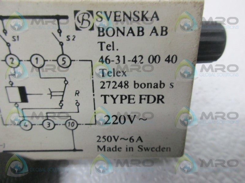 SVENSKA TYPE FDR TIME RELAY  UNMP