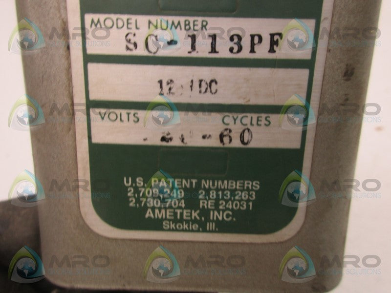 PANALARM SC-113PF RELAY  UNMP