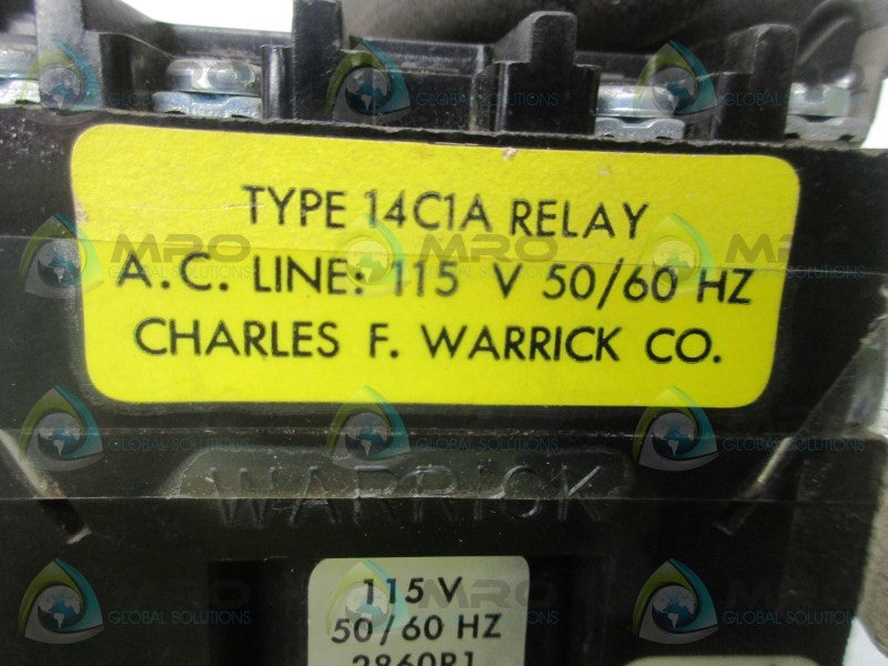 WARRICK CONTROLS 14C1A RELAY 115V 50/60HZ  UNMP