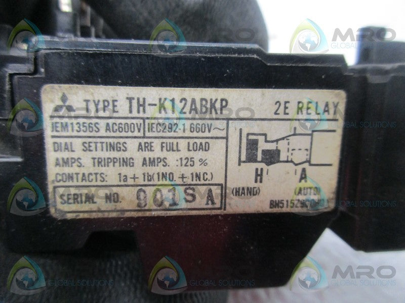 MITSUBISHI TH-K12HZKPUL THERMAL OVERLOAD RELAY  UNMP