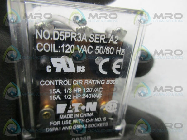 CUTLER HAMMER D5PR3P SER.A2 PLUG IN RELAY  UNMP