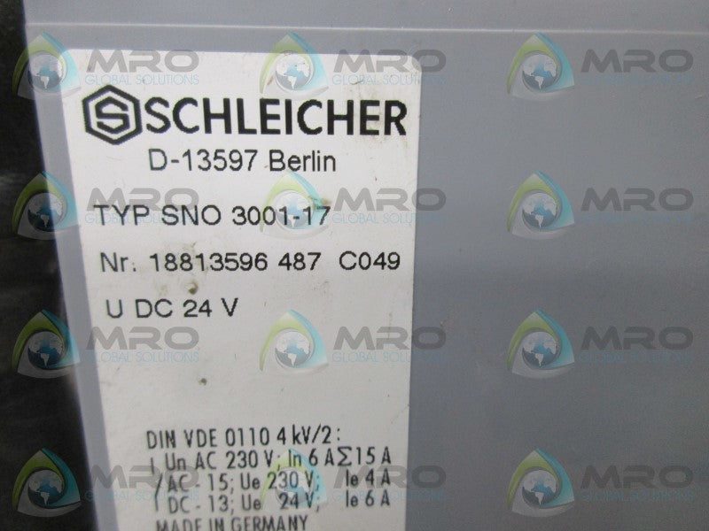 SCHLEICHER SNO-3001-17 SAFETY RELAY  NSNP