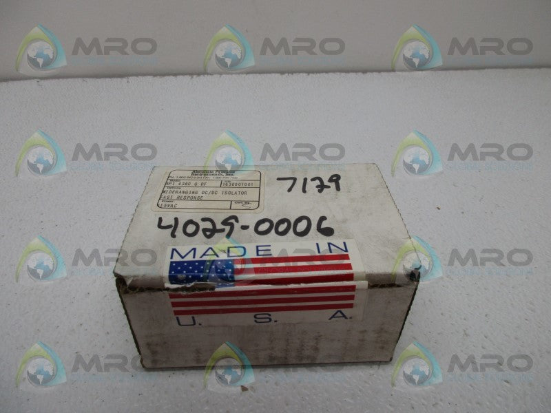 ABSOLUTE PROCESS API4380GDF ISOLATOR TRANSMITTER  NSMP