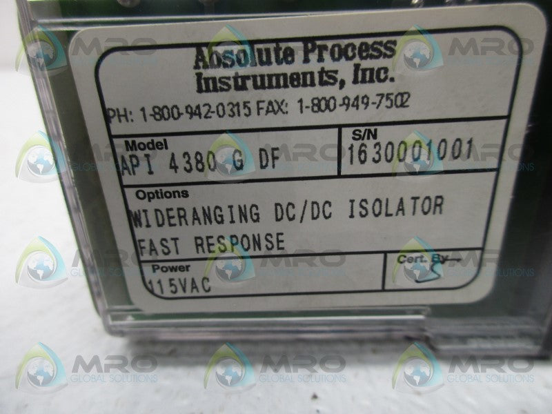 ABSOLUTE PROCESS API4380GDF ISOLATOR TRANSMITTER  NSMP