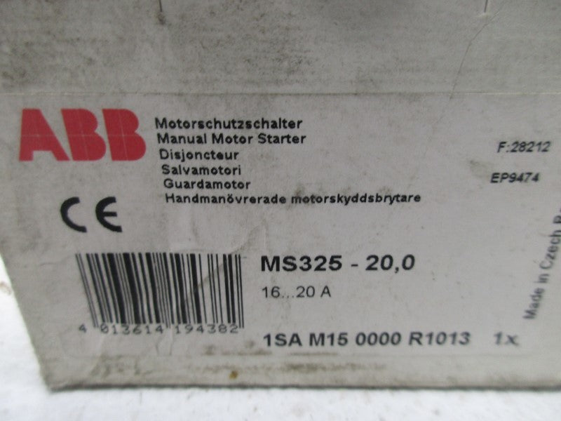 ABB MS325-20,0 MANUAL MOTOR STARTER  NSMP