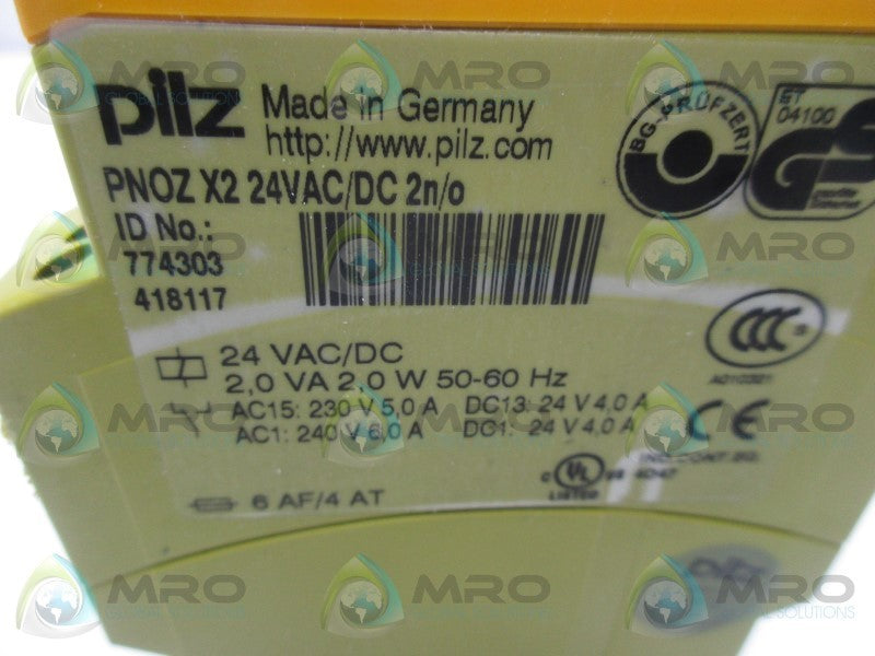 PILZ PNOZX2-24VAC/DC2N/O SAFETY RELAY  NSNP