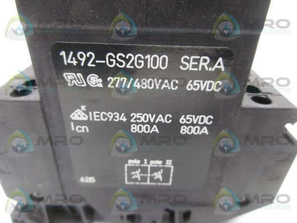 ALLEN BRADLEY 1492-GS2G100 SER. A CIRCUIT BREAKER  NSMP