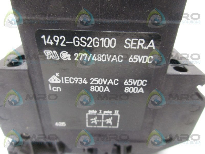 ALLEN BRADLEY 1492-GS2G100 SER. A CIRCUIT BREAKER  NSMP
