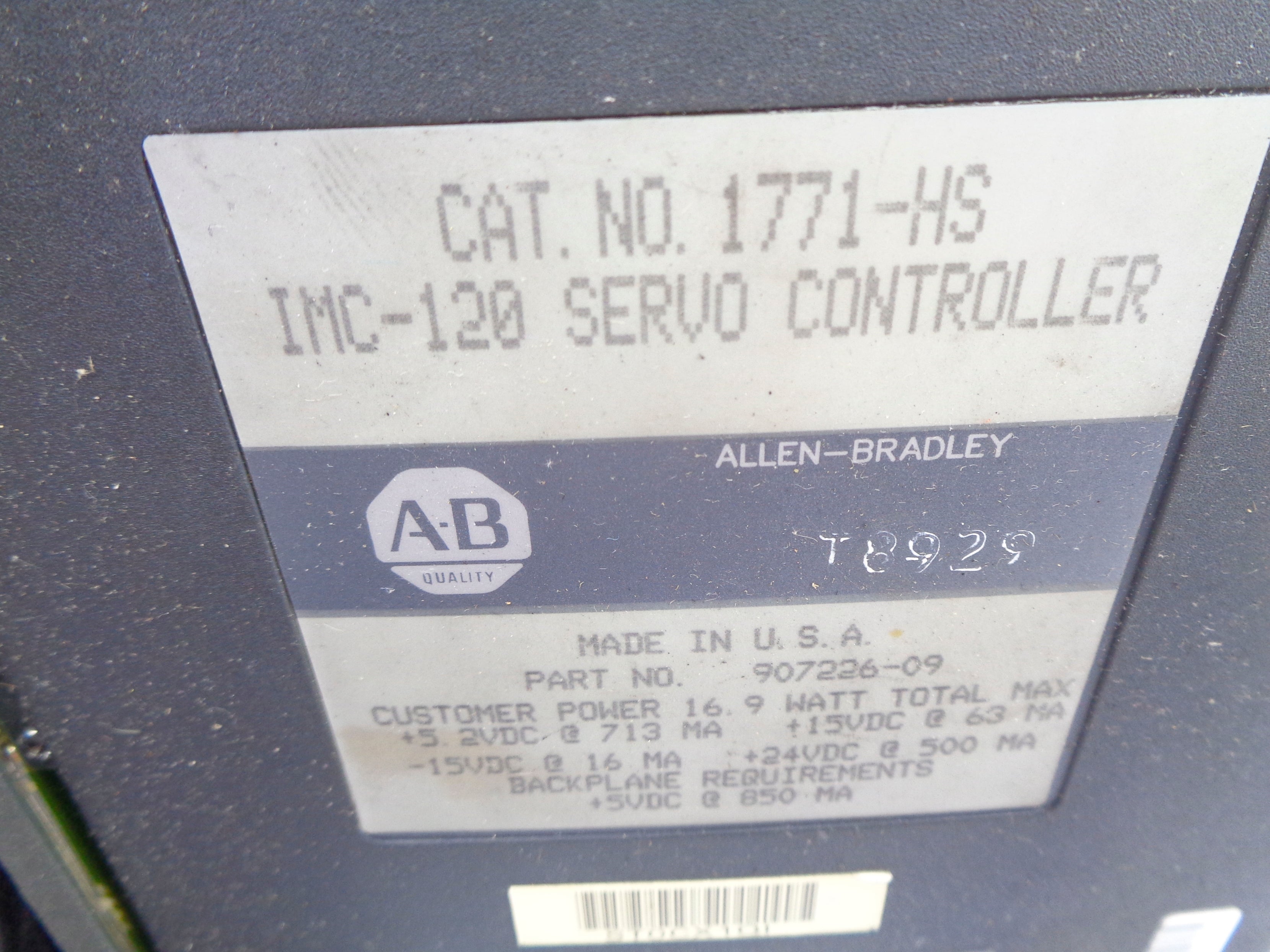 ALLEN BRADLEY 1771-HS SER. B F/W 1.05 UNMP