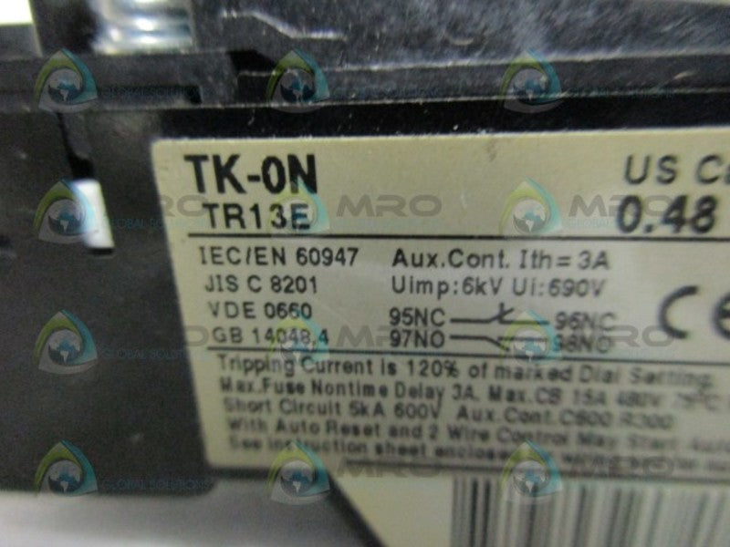 FUJI ELECTRIC TR13E OVERLOAD RELAY 0.48-0.72A  UNMP
