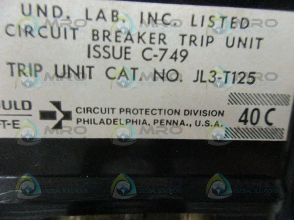 ITE JL3-T125 CIRCUIT BREAKER TRIP UNIT 125A  UNMP