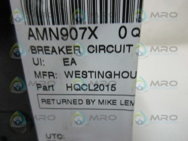 WESTINGHOUSE HQCL2015 CIRCUIT BREAKER  UNMP