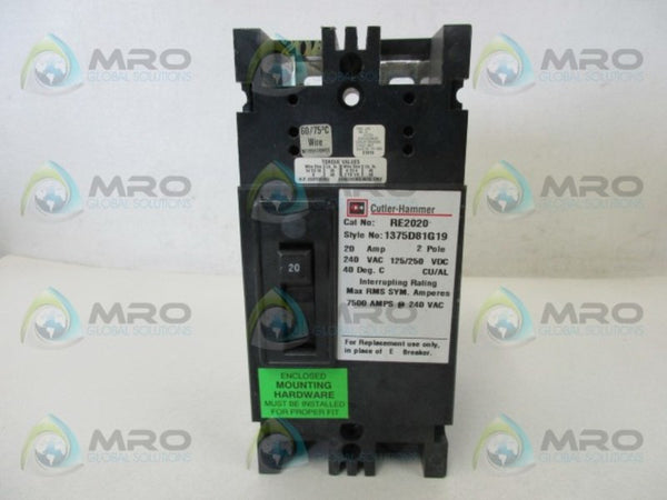 CUTLER HAMMER RE2020 CIRCUIT BREAKER  UNMP