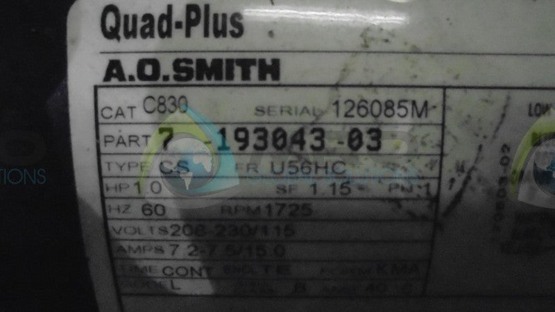 A.O. SMITH 7-193043-03 AC MOTOR  NSMP