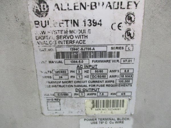ALLEN BRADLEY 1394C-SJT05-A SER. C F/W V7.01  UNMP